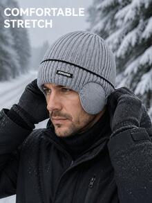 1 buah Topi Rajut Termal Unisex, Kain Rajut Bergaris Vertikal Tebal dan Hangat, Penutup Telinga Terintegrasi untuk Menghalangi Angin Dingin. Desain Tali Tenun Sederhana dan Label Kain, Pas dengan Lingkar Kepala. Cocok untuk Bersepeda, Berkomuter, Ski, Aktivitas Luar Ruangan, Topi Rajut Serbaguna untuk Cuaca Dingin di Musim Gugur dan Musim Dingin. - MultiWarna - View 6