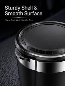 1pc Universal Car Ashtray – Metal & ABS Layered Design, Easy-Clean Black Smokeless Ashtray For SUV, Truck & Sedan Interior, Windproof & Odor-Resistant Vehicle Accessory - A - View 6