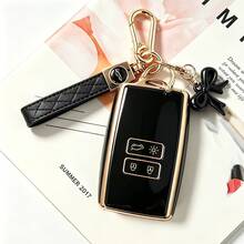 Suitable For Renault Koleos/Kadjar Smart Remote Key, Car Logo Rope Bow Pendant Style, Highly Attractive Full Coverage Electroplated Key Cover, Anti-Slip Comfortable Touch, Daily Travel Anti-Drop Anti-Dust All-Around Protection Key Shell, Bow, Key Cover, Car Accessories, Machine Parts - A - View 8