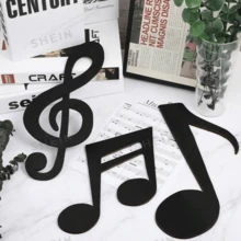 3pcs Black Treble Clef Wooden Wall Decor, Musical Note Wall Art, Musical Note Wooden Wall Decor, Musical Note Party Decoration, Suitable For Home Room Bar/Music Studio/Christmas Birthday Party Decoration - Multicolor - View 6