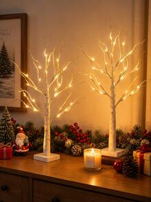 Charming Branch Lights, Suitable For All Seasons, Battery Powered, Perfect For Indoor/Outdoor Celebrations, Christmas Party Decoration - Artificial Birch Tree Lamp - View 10