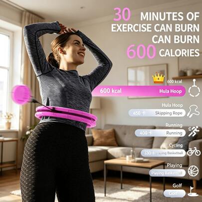 New 16-Section Large, Silent Fitness Ring, 31.5-Inch 80-Cm Women's Abdominal Fitness Hoops, Weighted Pilates Ring Adjustable Counterweight + Removable Splicing Waist Beauty Fitness Community, Home Shaping Fitness Abdominal Workout Equipment