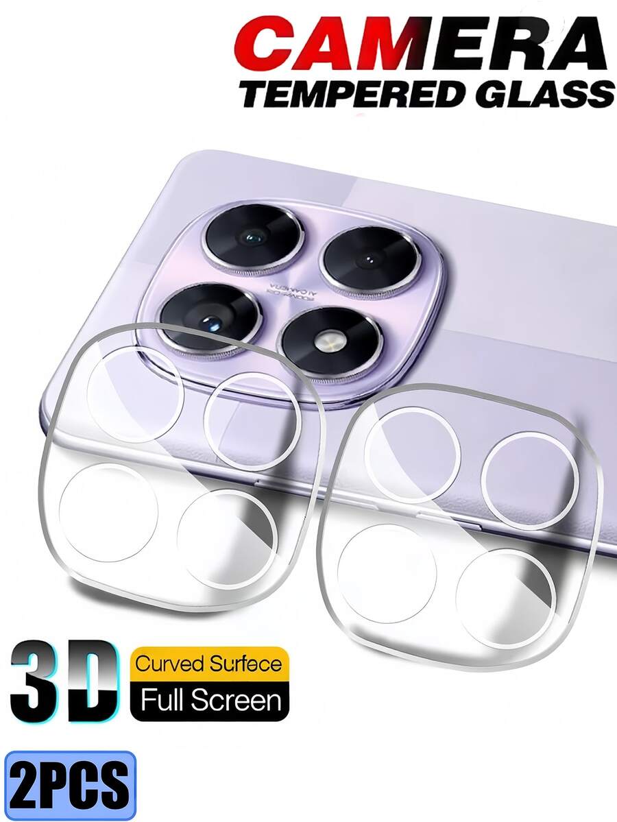 2pcs Full Coverage Transparent Camera Lens Tempered Glass Screen Protector Compatible With Xiaomi Notet 15/14/13/Pro Gift For Birthday, Family, Friends Lens Protector, Phone Accessories Waterproof Shockproof Anti-Fall Anti-Fall Scratch Resistant Anti-Fingerprint - Clear - View 1