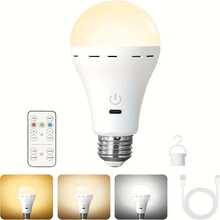 2/1pc LED Rechargeable Light Bulb With Remote Battery Control, Eye-Protection Light, 3-Color Change Bulb With Hook, E26 Base, Suitable For Camping, Hiking, Fishing, Holiday, Car, School, Sports, Home, Party, Living Room, Bedroom, Music Festival, Hurricane Emergency - Various - View 14