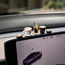 1/3/7pcs Mini Coffee Cup Car Ornament, American Healing Style Beverage Decor, Resin Decorative Item, Dashboard, Rearview Mirror Ornament, Desktop Small Decor, Car Interior Healing Decor, Car Accessories - Coffee Drinks - View 16