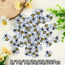 5/10/15/20/25/30Pcs Embroidered Bee Pattern Iron-On Patches, Suitable For Clothing, Shoes, Bags, Hats, Jeans Accessories, Sewing DIY Crafts - Bee - View 13