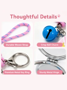 Soft‑Cute Puppy Round Makeup Mirror ‑ Fashion Shell Design, Durable Vanity Mirror. Handy Round Compact Mirror For Makeup Touch‑Up At Any Time. Used For Bridal Shower, Birthday Small Gifts, Gifts For Mom, Family And Lover - Multicolor - View 4
