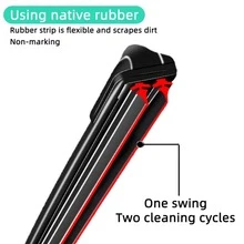 1pc Double Rubber Strip Windshield Wiper Blade 14"-26" Car Wiper Soft Bone Wiper Front Windshield Wiper High Definition Quiet Wiper - Black - View 3