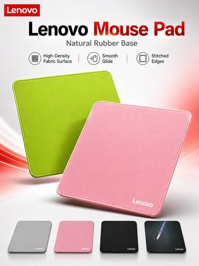 Lenovo Mouse Pad, Natural Rubber Base, 360*220*3mm, High Density Fabric Surface, Smooth Tracking, Stitched Edge, Anti-Slip Office Gaming Laptop PC Desktop Mat