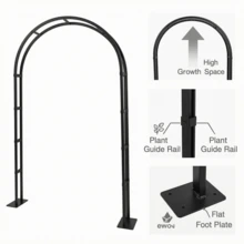 Garden Archway Trellis Stand, Metal Arch Frame For Climbing Plants And Wedding Decor - Black - View 2