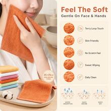 Face Towels 6/12/24/48pcs, Ultra Soft Skin-Friendly Sensitive Skin Face Cloths, 10x10/12x28 Inch Small/Large Size, Reusable Washable Makeup Remover Cloths, Easy Rinse Multi-Color Facial Cleansing Towels - Yellow - View 7
