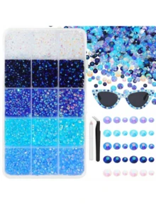 6500pcs Pink Resin Rhinestones 15-Grid For Crafts, Flat Back Resin Rhinestones For Dazzling Gemstone Flat Back Jewelry Suitable For DIY Mugs, Glass Cups, Bottles, Clothing, Shoes, Art - 5 Colors 15 Grids - View 15