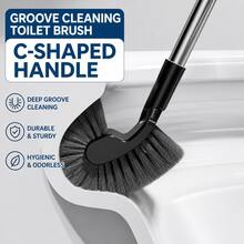 C-Shaped Long Handle Toilet Brush - Stainless Steel Material, Wall-Mounted, Designed For Thorough Cleaning Of Standard Toilets And Squat Toilets (Including Hard-To-Reach Areas). - A - View 11