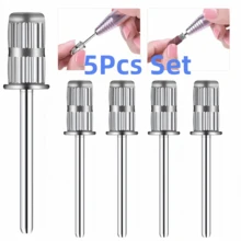 5件組 6.2mm 大號迷你 3/32 軸心磨砂環 適用電動指甲磨甲機 不鏽鋼美甲足部護理工具組 適用壓克力指甲 - 銀色 - 查看 3