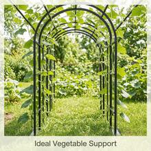 Garden Archway Trellis Stand, Metal Arch Frame For Climbing Plants And Wedding Decor - Black - View 3