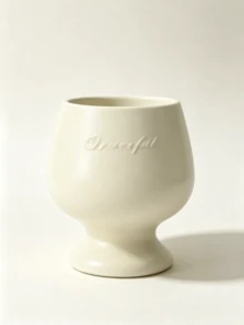 1PC Luxury Vintage High-Foot Embossed Letter Ceramic Planter Pot, Dedicated Planting Pot For Phalaenopsis Orchid, Living Room Green Plant Cultivation Pot, Desktop High-End Green Plant Potted Container, Home Decor Ornament - B - View 11