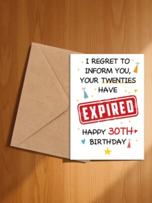 1pc Funny 30th Birthday Card, Suitable For Boyfriend/Girlfriend, Humorous 30th Birthday Commemorative Card, Your 20s Have Expired - Sets - View 4