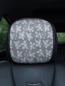 Floral Embossed Car Headrest Cover, Universal Car Seat Headrest Protector, Decorative Car Interior Accessory Suitable For Most Cars - Lily - View 9