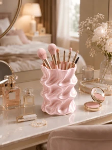 1 buah Tempat Kuas Makeup Bergelombang, Organizer Kuas Makeup, Wadah Penyimpanan Meja Rias, Penyimpanan Meja, Penyimpanan Meja Kamar Mandi, Rak Alat Makeup, Dekorasi Kamar Tidur, Dekorasi Rumah Modern, Penyimpanan Meja Kantor, Hadiah, Aksesori Meja Belajar, Pernikahan, Perjalanan - MultiWarna - View 4