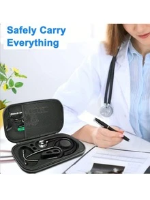 1pc Portable Medical First Aid Storage Box, EVA Material Stethoscope Storage Case With Handle, Hard Shell Portable Storage Box, Stethoscope Fabric Box, Home Anti-Drop EVA First Aid Box, Hard Shell Stethoscope Case - Multicolor - View 3