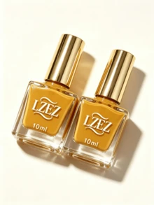 LZEZ Water‑Based Bright Top Coat 2‑Pack Total 20ml, Gloss Shine Nail Finish, Long‑Lasting Nail Surface Protection - Ginger - View 3