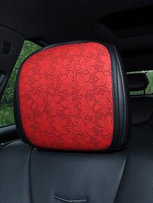 Floral Embossed Car Headrest Cover, Universal Car Seat Headrest Protector, Decorative Car Interior Accessory Suitable For Most Cars - Lily - View 8