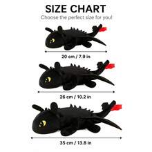 Universal Toothless & Light Fury Plush Toy, Night Fury Dragon Stuffed Animal, Soft Collectible Character Doll, 20/26/35cm, Cute Gift & Room Decor - Multicolor - View 3