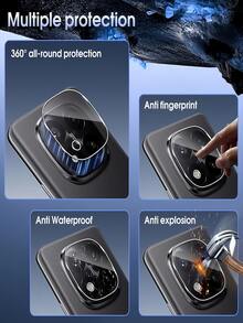 2pcs Full Coverage Transparent Camera Lens Tempered Glass Screen Protector Compatible With Xiaomi Notet 15/14/13/Pro Gift For Birthday, Family, Friends Lens Protector, Phone Accessories Waterproof Shockproof Anti-Fall Anti-Fall Scratch Resistant Anti-Fingerprint - Clear - View 6