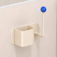 No-Drill Wall-Mounted Bathroom Storage Rack, Adhesive Multi-Function Storage Cup & Hook, Waterproof Space-Saving Organizer For Combs, Makeup Brushes, Hair Accessories, Vanity, Bathroom And Home - Multi - View 12