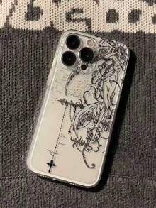 1pc Angel Cross Space Shell Phone Case Compatible With Apple 17, 16 Pro Max, 15/14 Plus, Transparent - Clear - View 23