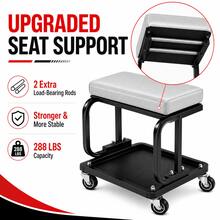 288 Lb Heavy-Duty Rolling Mechanic Stool With 360° Swivel Casters And Tool Tray – Padded Garage Creeper Seat For Auto Repair, Maintenance, Detailing, And Workshop Use - Garage Repair Equipment - View 6