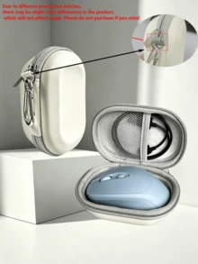 Macaron Solid Color Compact Hard Shell EVA Mouse Storage Bag, Portable Shockproof Protective Storage Pouch With Mesh Pocket And Metal Carabiner Clip, Lightweight Mini Design, Compatible With Wireless Mouse And Charging Cable, Suitable For Office, Travel, Business, Daily Outdoor Carry - Multicolor - View 13