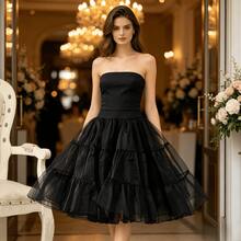 Retro Boneless Mesh Support Skirt, Colorful Fluffy Skirt, Daily Boneless Soft Mesh Support, Lolita Midi Underskirt, Skirt Support, One Piece - Multicolor - View 6