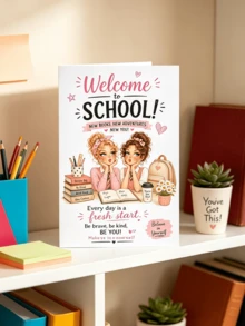 1pc School Graduation Card, Teacher's Day Thank You Card, Back To School Season Blessing Card, Comes With A Matching Envelope, Suitable For Students To Give To Teachers As A Thank You Gift, Or For Classmates To Exchange As Gifts . - Multiple Styles - View 2