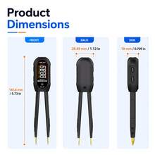 Digital Tweezer Tester, Automatic Resistor Capacitor Diode And Inductor Tester With Data Hold, Large LCD Display, Type-C Rechargeable, Gold-Plated Test Tips For SMD Components, Circuit Board Testing And Electronics Repair - Black - View 6