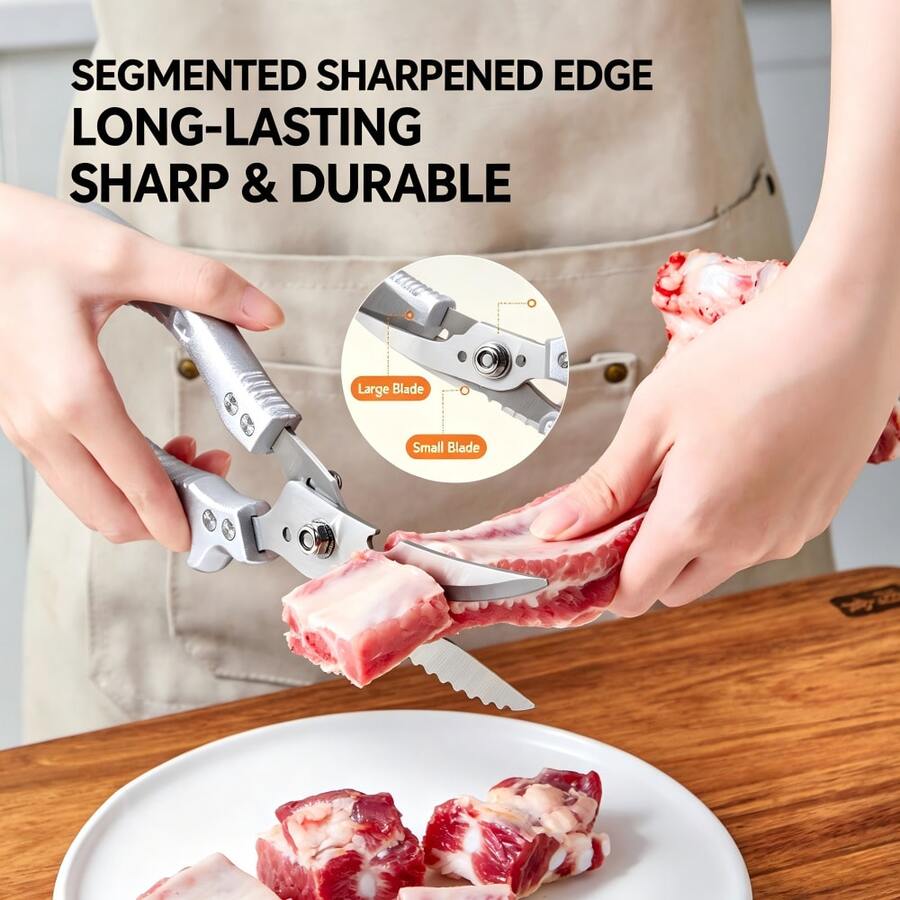 1 PC Stainless Steel Kitchen Shears For Chicken Bones And Meat, Multifunctional, Household Use And Labor-Saving Kitchen Tool