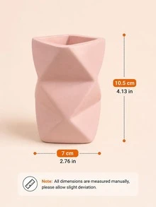 1件裝粉色幾何浴室收納盒，開口式化妝刷架或4格牙刷架，現代梳妝台檯面收納杯，適用化妝刷、牙刷及浴室用品 - 彩色 - 查看 11