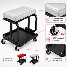 288 Lb Heavy-Duty Rolling Mechanic Stool With 360° Swivel Casters And Tool Tray – Padded Garage Creeper Seat For Auto Repair, Maintenance, Detailing, And Workshop Use - Garage Repair Equipment - View 5