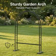 Garden Archway Trellis Stand, Metal Arch Frame For Climbing Plants And Wedding Decor - Black - View 6