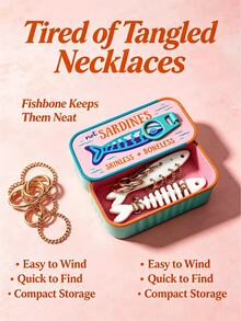 Vintage Sardine Mini Jewelry Storage Box With Fish Bone Divider, Mini Earring Box,Snap Closure Sealed Portable Jewelry Box,Rectangular Flip Top Metal Tin,Compartment Storage For Earrings, Rings,Necklaces, Suitable For Commuting,Short Trips, Dorm Desk - Multicolor - View 3