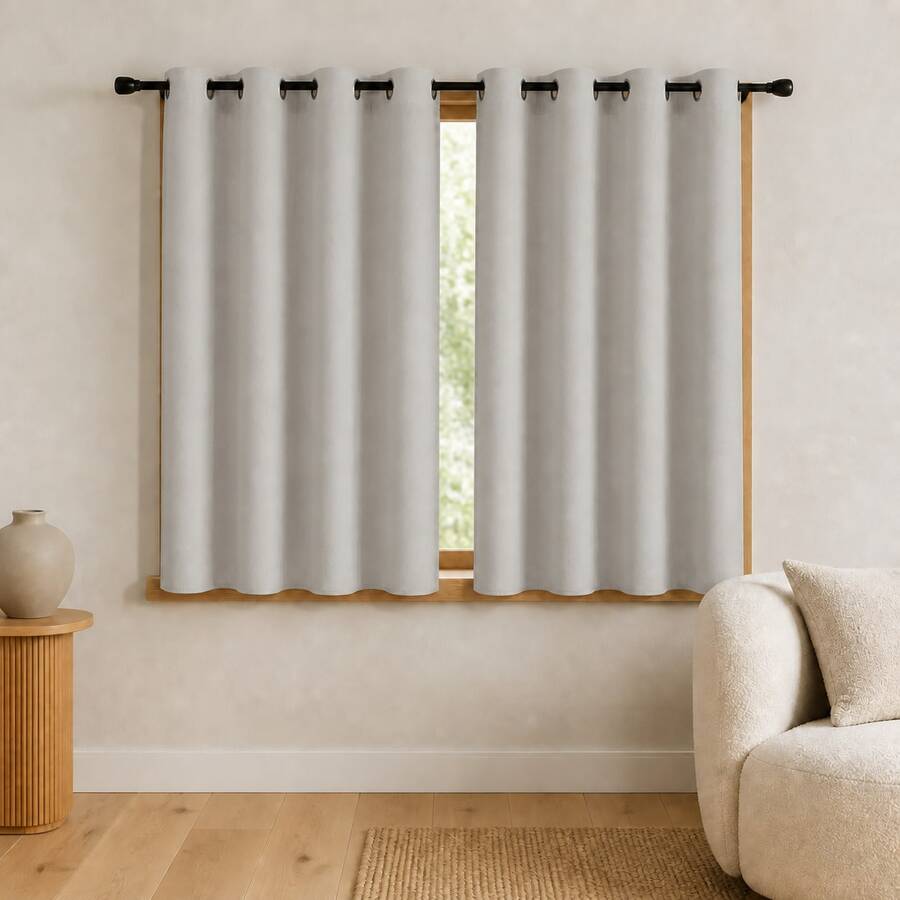 POLIGONO Curtains - Light Grey - View 1