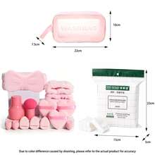 NEFOUME All-In-One Beauty Set With Makeup Bag, Puffs, Bow Headband, Wristbands, Mushroom Puff, Mini Makeup Sponges & 200PCS Cotton Pads, Travel Toiletry Bag Set - Multicolor - View 15