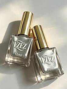 LZEZ Water‑Based Bright Top Coat 2‑Pack Total 20ml, Gloss Shine Nail Finish, Long‑Lasting Nail Surface Protection - Silver - View 3