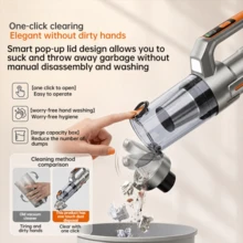Cordless Handheld Vacuum With Led Light, Portable Car Vacuum Cleaner For Home, Car And Office, Crevice Tool, Rotating Nozzle. 11.1V 2000mAh - Multicolor - View 6