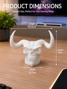 Game Controller Stand, Skull Controller Base, Horned Demon Gamepad Display Rack, Gothic Style Game Desktop Storage, Desktop Controller Storage Rack, Video Game Accessories, Gamer Room Decor, Halloween Desktop Decoration, Game Equipment Decor, Gamer Gift - B - View 10