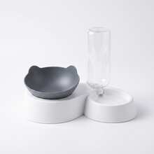 2-In-1 Gravity Pet Bowl Suitable For Cats - Leak Proof Automatic Feeder With Cute Design, Raised Feeding Tray Promotes Drinking And Dining, Durable And Moisture-Proof - 1L - View 5