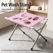 1pc Foldable Pet Bathing Stand (60*40*33cm), Portable Elevated Pet Bathing Rack With Breathable Mesh Surface, Suitable For Dog And Cat Bathing, Blow Drying And Grooming, Suitable For Large, Medium And Small Dogs And Cats, Stable Fixed Pet Bathing Accessory - 60*40*33cm - View 10