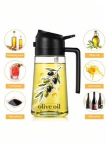 1pc Plastic Olive Oil Spray Bottle, Spray-Pour Dual-Use Multifunctional Oil Dispenser With Beautiful Pattern, Refillable And Compatible With Various Liquids, Lightweight For Home Use, Suitable For Kitchen Cooking, Salad Making, Outdoor BBQ, Baking, Kitchen Gadget, Cooking Supplies, BBQ Utensil Accessory - Multicolor - View 7