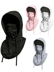 1pc Or 2pcs Unisex Sun Protection Full Face Mask With Hood Neck Guard, Suitable For Daily Cycling, Hiking, Fishing, Trekking, Leisure And Vacation - Multicolor - View 11