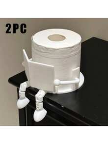 1pc Creative Funny Toilet Paper Holder, Reading Thinker Design, Unique Playful Bathroom Decor, ABS Plastic, Suitable For Toilet Paper Storage, Bathroom Organization, Quirky Home Decor And Desktop Storage - Multicolor - View 12